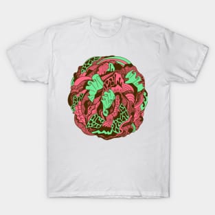 Pink Mint Abstract Wave of Thoughts No 1 T-Shirt